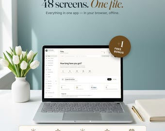 Cleaning Planner App, 18 Rooms, 139 Jobs, Offline HTML File (Digital Download)