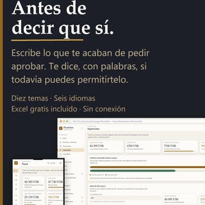May include: A digital home renovation planner displayed on a screen, featuring a dark background with white text in Spanish. The interface shows financial data, budget tracking, and project management tools with various progress bars and numerical values in US$.