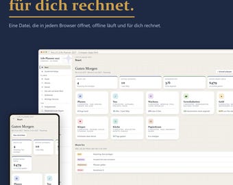 Lebensplaner 2027, Digitaler Planer, Budgetplaner, Gewohnheiten, Zielplaner, Digital Planner - Excel, Notion, GoodNotes, Printable