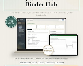 Just In Case Binder App, Estate Planning, End of Life Planner (Digital Download)