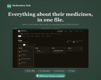 Medication Tracker App, Pill Log, Health Records Planner (Digital Download)