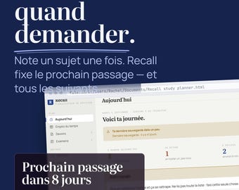 Recall Study Planner – HTML File, Offline, 6 Languages (Bonus Included)