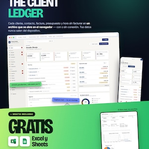 Client Ledger App | Offline CRM, Invoices, Budgets (Excel/Sheets Included)