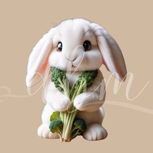 Fofo Coelho Clipart Gráficos SVG PNG DTF Arquivos Bebê Festa Cartaz Quarto Berçário Sala de Aula Animal Decoração de Parede Arte Artesanato Suprimentos Corte de Papelão
