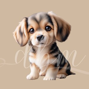 Adorável Filhote de Cachorro Clipart Gráficos SVG PNG DTF Arquivos Bebê Festa Cartaz Quarto Berçário Sala de Aula Animal Decoração de Parede Arte Artesanato Suprimentos Papelão