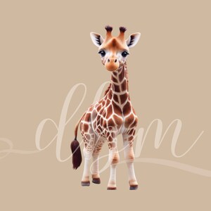 Girafa Clipart Gráficos SVG PNG DTF Arquivos Festa de Bebê Cartaz Quarto Berçário Sala de Aula Decoração de Parede Animal Arte Artesanato Suprimentos Corte de Papelão