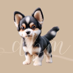 Lindos gráficos de Husky Clipart SVG PNG DTF Archivos Bebé Fiesta Póster Habitación Guardería Aula Animal Decoración de pared Arte Manualidades Suministros Cartón Recortado