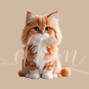 Gato laranja clipart gráficos SVG PNG DTF arquivos bebê festa cartaz quarto berçário sala de aula animal decoração de parede arte artesanato suprimentos papelão cortado