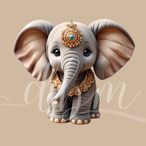 Elefante bonito clipart gráficos SVG PNG DTF arquivos bebê festa cartaz quarto berçário sala de aula animal decoração de parede arte artesanato suprimentos papelão cortado