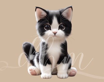 Kitten Lover Clipart Detailed Realistic Looking SVG PNG custom design magical junk journals printable downloadable Nursery Cute Baby Animal