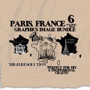 Paris France Cityscape PNG/SVG Clipart Bundle (Digital Download)