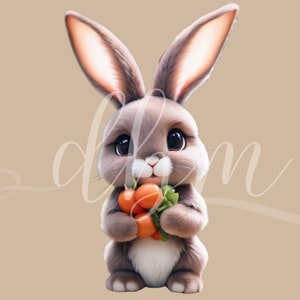 Coelho Clipart Clipart Gráficos SVG PNG DTF Arquivos Festa de Bebê Cartaz Quarto Berçário Sala de Aula Decoração de Parede Animal Arte Artesanato Suprimentos Papelão