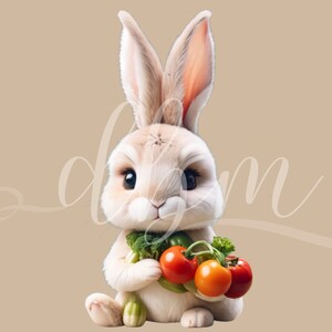 Puszysty Króliczek Clipart Grafika SVG PNG Pliki DTF Plakat na przyjęcie dla dzieci Pokój dziecięcy Klasa Dekoracja ścienna ze zwierzętami Artykuły do rękodzieła Tektura Cięcie