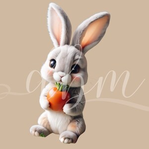 Cute Bunny Clipart Gráficos SVG PNG DTF Arquivos Bebê Festa Cartaz Quarto Berçário Sala de Aula Animal Decoração de Parede Arte Artesanato Suprimentos Corte de Papelão