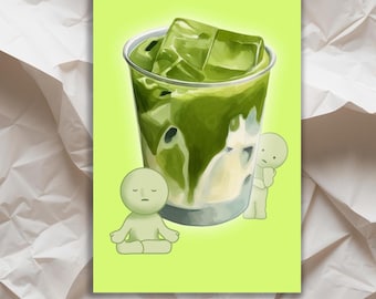 Impresión de matcha del tipo verde tonto