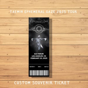 Taemin Ephemeral Gaze World Tour - Benutzerdefinierte Souvenir Konzertkarten