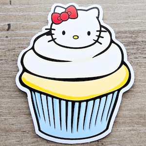 Kitty Cupcake 3&quot; Matte Vinyl Sticker