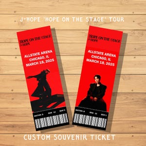 J-Hope Hope on the Stage Tour - Benutzerdefinierte physische Erinnerung Souvenir Konzertkarten