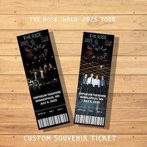 "Die Rose ""Once upon a WRLD"" World Tour - kundenspezifische physische Erinnerung Souvenir Konzertkarten."