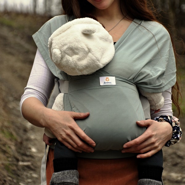 Bambari Baby ergonomische leichte Trage, Baby Wrap, verstellbare Babytrage, Neugeborenes bis Kleinkind, weniger schwitzen, mehr kuscheln