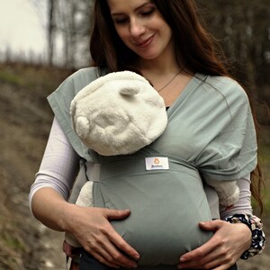 Bambari Baby ergonomische leichte Trage, Baby Wrap, verstellbare Babytrage, Neugeborenes bis Kleinkind, weniger schwitzen, mehr kuscheln Mint