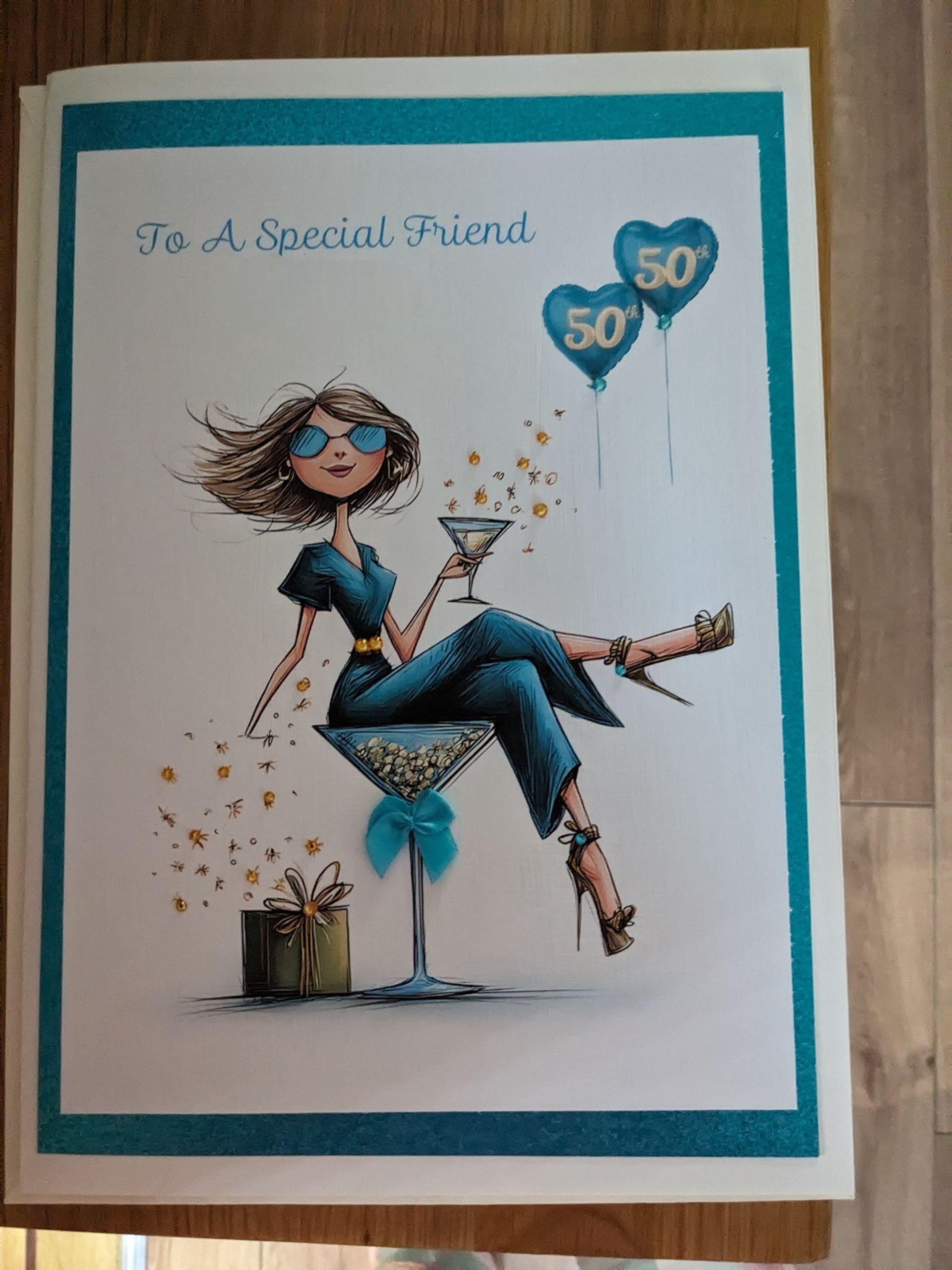 Personalized Luxury Birthday Card: Handmade A5 Crystal Embellished Card ...