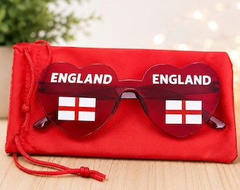England World Cup 2026 Football Sunglasses | Red Novelty Party Accessories