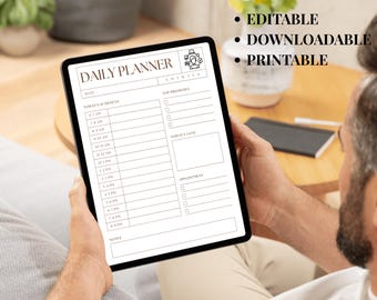 Minimalist Daily Planner: Printable PDF Template for Productivity (Instant Download)