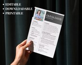 Nursing Resume Template Editable | Modern Canva Nurse CV | RN Resume Black White | Healthcare Resume Printable | Professional CV Download
