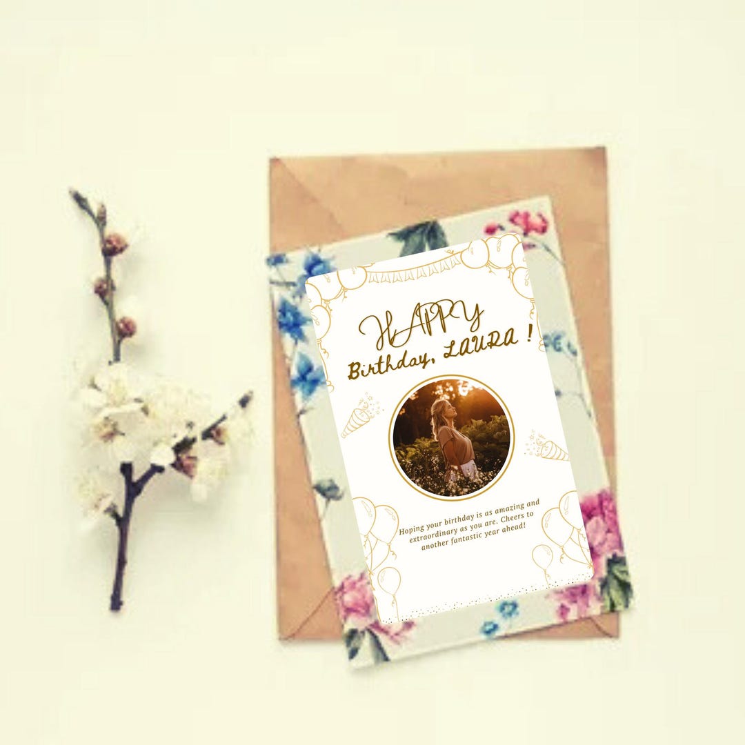 Unique Msge Customizable Birthday Card: Personal Message, Unique Greeting (digital ...