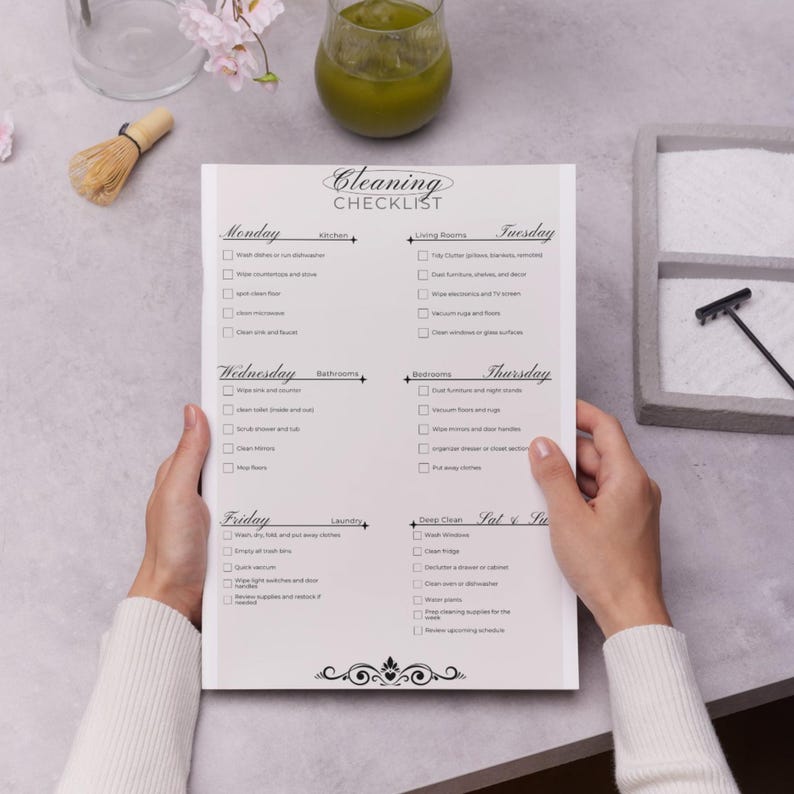 Weekly Cleaning Checklist Printable | Editable Cleaning Schedule Canva ...