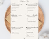 Weekly Cleaning Checklist Printable | Editable Schedule | Minimal Home Cleaning Planner | 11x17 Wall Chart