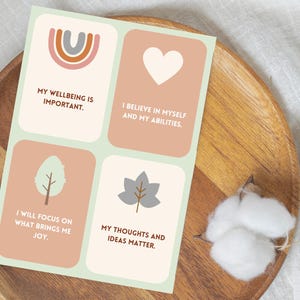 Self-Compassion Affirmation Cards | Mindfulness & Self-Love Deck | Digital Download