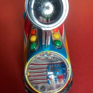Mondlandung Raumschiff Rakete Retro Wind up Spielzeug Blechspielzeug.