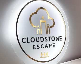 Letrero comercial retroiluminado de acrílico, letrero comercial con logotipo acrílico personalizado, letrero iluminado, letrero comercial con logotipo