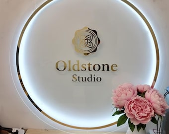 Letrero retroiluminado personalizado / Logotipo acrílico / Letrero para puerta de negocio / Letrero para salón