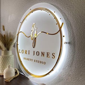 Custom 3D Business LED Sign | Acrylic Backlit Salon Name Sign | Spa Wall Decor Signage