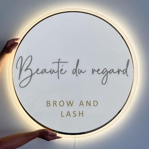 Custom Business Logo Sign, Backlit Sign, Business Sign, Salon Sign, Acrylic Signs, Round Logo Sign