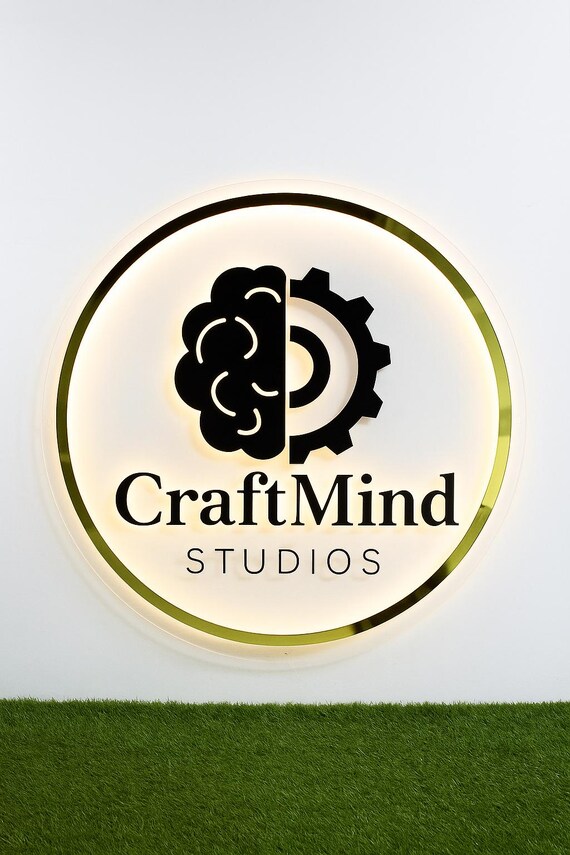 Custom Acrylic Business Sign | Backlit Logo Sign | Personalized Bar or Office Wall Decor | Name Sign | Custom Acrylic Sign