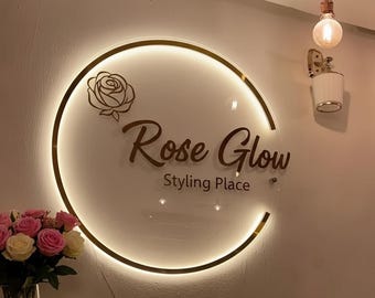 Letrero acrílico retroiluminado, letrero acrílico comercial personalizado, letrero con logotipo LED, letrero con logotipo comercial, letrero con logotipo personalizado