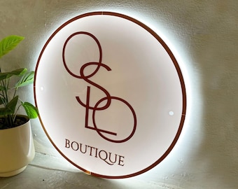 Custom Acrylic Sign, Backlit Sign, Salon Decore Sign, Lightup Sign, Personalized Logo, Led Sign Custom, Shop Sign, Boutique Sign, Wall Decor