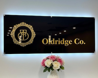Aangepast zakelijk bord | Rond bord van acryl | Bedrijfslogobord | Bord met achtergrondverlichting | Ledbord | Muurdecoratie voor kleine bedrijven