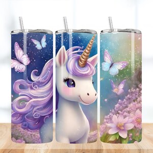 50 3D Unicorn Tumbler Wrap Bundle, 20oz Sublimation Designs, Unicorn Kids Tumbler, Digital Download, Little Girl Tumbler, Unicorn Clipart zdjęcie 8