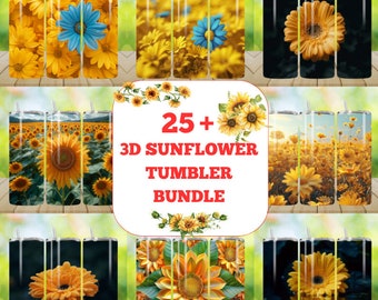 25+ Sunflower Skinny Tumbler Wrap Png, 20oz Sunflower Sublimation Tumbler svg, Sunflower Bouquet, Sunflower Clipart, Commercial Use