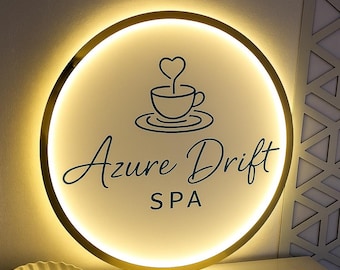 Custom Acrylic Backlit Business Sign, Business Logo Sign, Custom Acrylic Sign, Round Acrylic Logo Sign