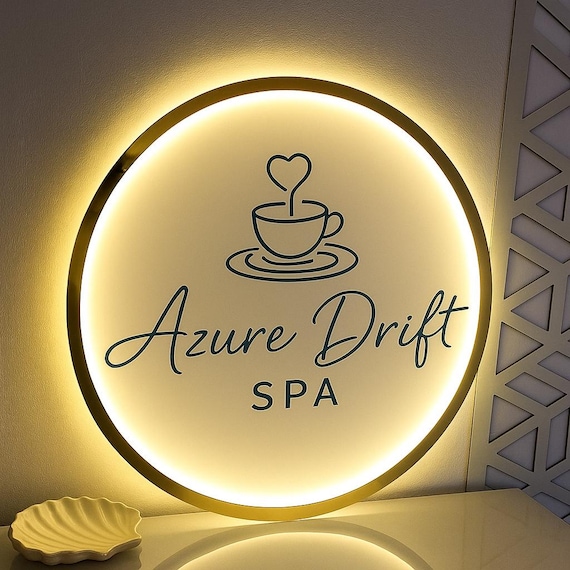 Custom Acrylic Backlit Business Sign, Business Logo Sign, Custom Acrylic Sign, Round Acrylic Logo Sign