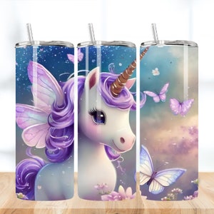 50 3D Unicorn Tumbler Wrap Bundle, 20oz Sublimation Designs, Unicorn Kids Tumbler, Digital Download, Little Girl Tumbler, Unicorn Clipart image 2