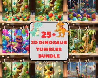 25+ Dinosaur Tumbler Wrap Png, 20oz sublimation design, 3D Jurassic world, Digital Download, Dinosaur Print, Jurassic Park, Commercial Use