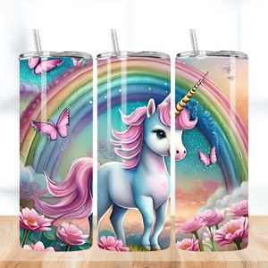 50 3D Unicorn Tumbler Wrap Bundle, 20oz Sublimation Designs, Unicorn Kids Tumbler, Digital Download, Little Girl Tumbler, Unicorn Clipart zdjęcie 7