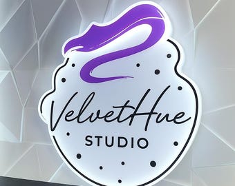 Custom 3D Business Sign, Business Logo Sign, Round Acrylic Logo Sign, Acrylic Business Sign, Store Sign, Salon Sign